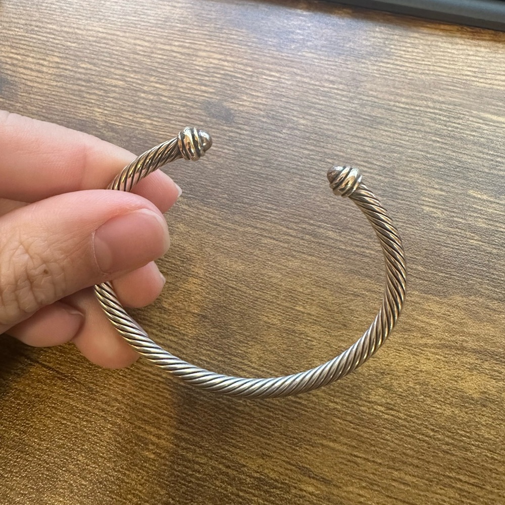 David Yurman Classic Cable Bracelet Sterling Silver with 18K Yellow Gold